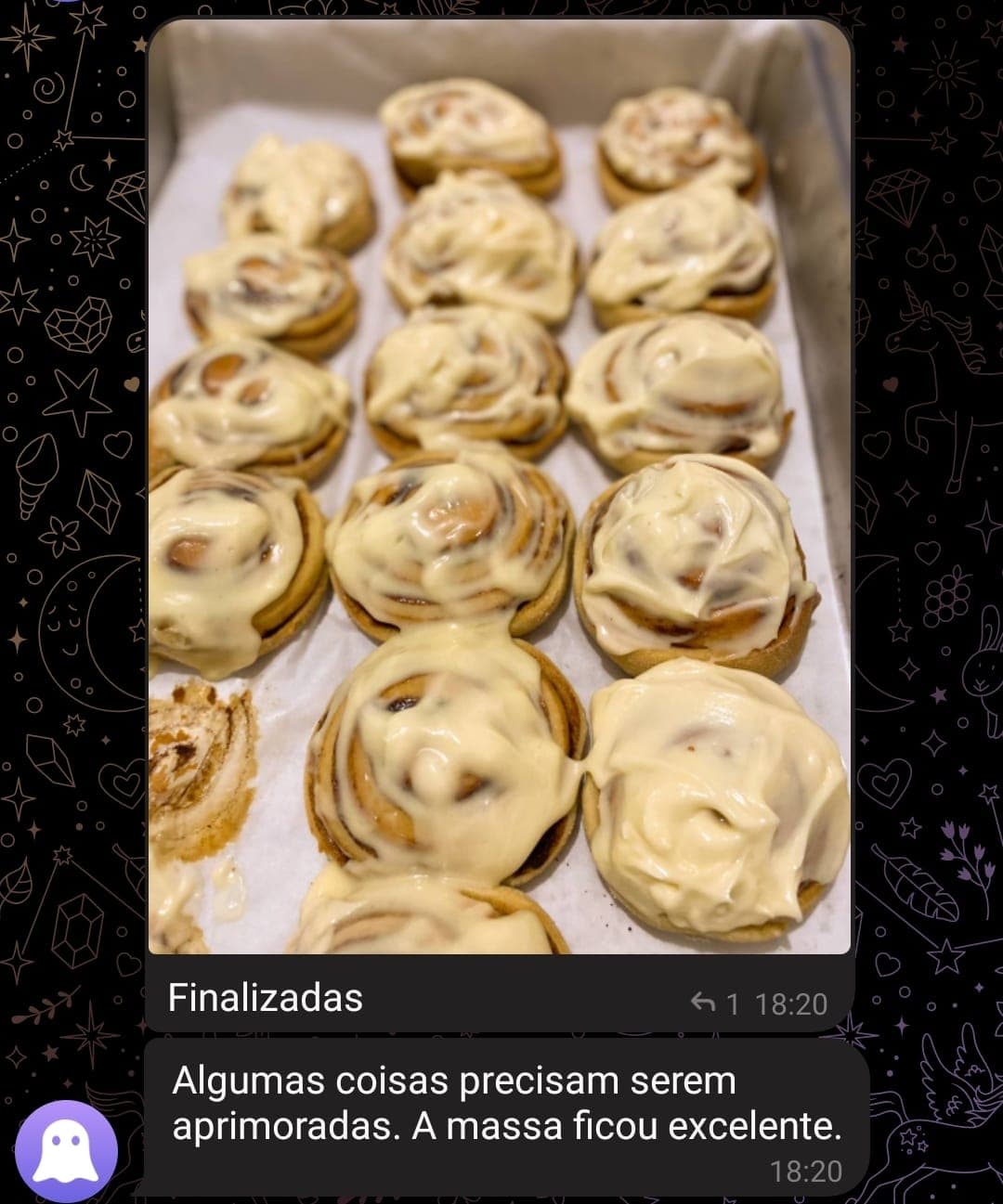Depoimento de Cliente: Finalizadas! A massa ficou excelente. Pequenos ajustes e ficará perfeito.